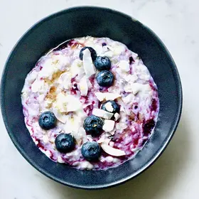 Coconut and Blueberry Rice Pudding image