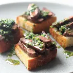 Seared Wood Pigeon and Garlic Toast image