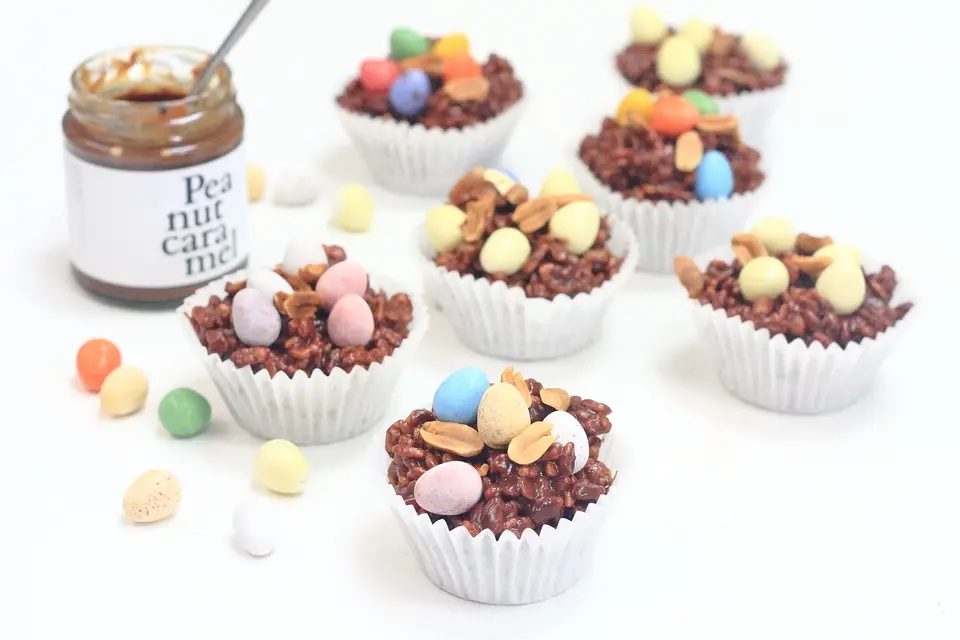 Peanut Caramel Rice Crispy Cakes image