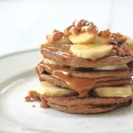 Peanut Caramel Banana and Oat Pancakes image