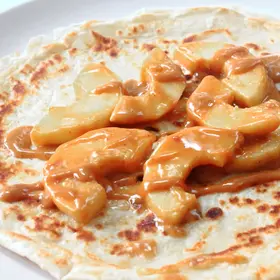 Peanut Caramel and Apple Pancakes image
