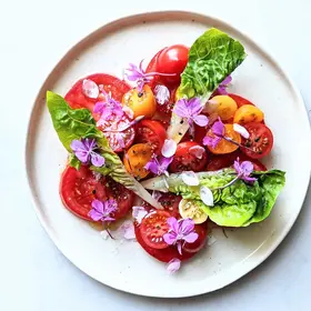 Tomatoes and rosebay willowherb image