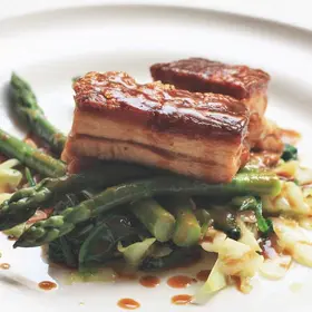 Pork Belly, Asparagus and Ale Sauce image