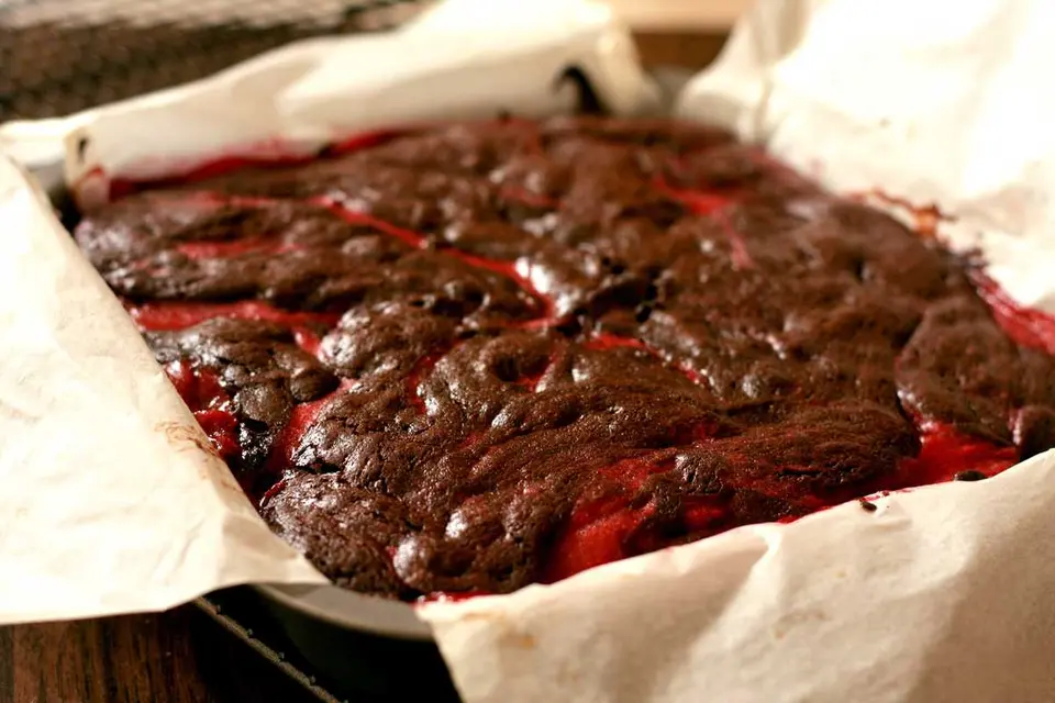 Chocolate and Raspberry Brownies image